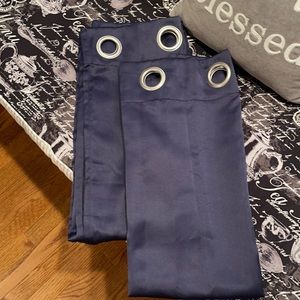 Two 84” Navy Blue Black Out Panels